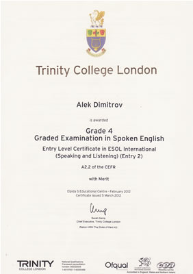 Trinity College London Graded Examination in Spoken English Grade 4