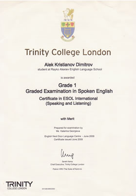 Trinity College London Graded Examination in Spoken English Grade 1